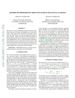 Distributed Probabilistic Bisection Search using Social Learning