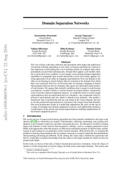 Domain Separation Networks
