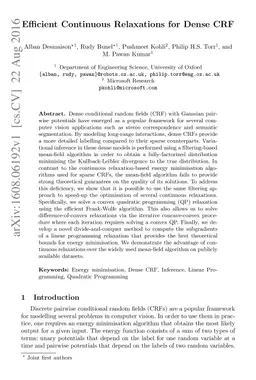 Efficient Continuous Relaxations for Dense CRF