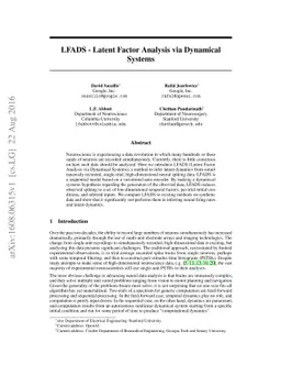 LFADS - Latent Factor Analysis via Dynamical Systems