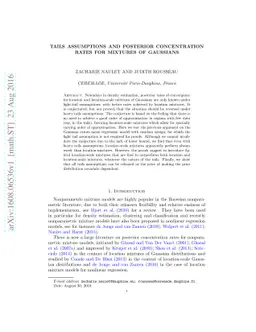 Tails assumptions and posterior concentration rates for mixtures of
  Gaussians