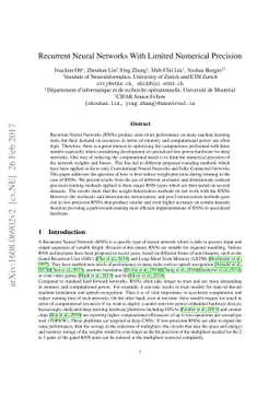 Recurrent Neural Networks With Limited Numerical Precision