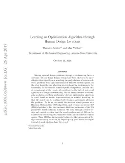 Learning an Optimization Algorithm through Human Design Iterations