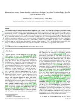 Comparison among dimensionality reduction techniques based on Random
  Projection for cancer classification