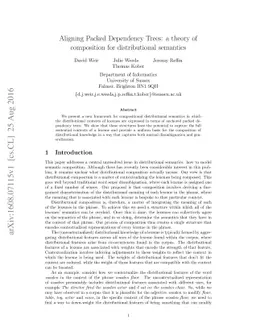 Aligning Packed Dependency Trees: a theory of composition for
  distributional semantics
