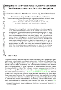 Sympathy for the Details: Dense Trajectories and Hybrid Classification
  Architectures for Action Recognition