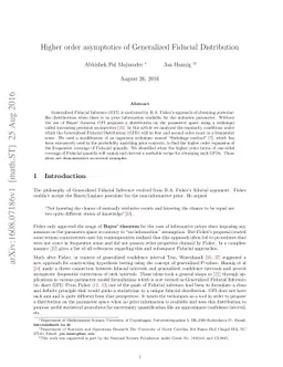 Higher order asymptotics of Generalized Fiducial Distribution