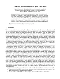 YouSkyde: Information Hiding for Skype Video Traffic