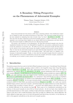 A Boundary Tilting Persepective on the Phenomenon of Adversarial
  Examples