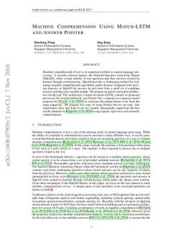 Machine Comprehension Using Match-LSTM and Answer Pointer