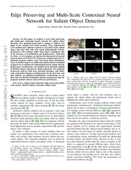Edge Preserving and Multi-Scale Contextual Neural Network for Salient
  Object Detection