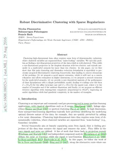 Robust Discriminative Clustering with Sparse Regularizers