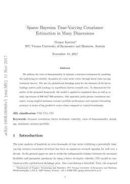 Sparse Bayesian time-varying covariance estimation in many dimensions