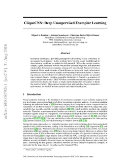 CliqueCNN: Deep Unsupervised Exemplar Learning