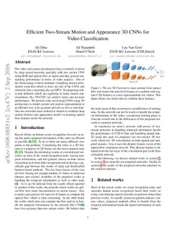 Efficient Two-Stream Motion and Appearance 3D CNNs for Video
  Classification