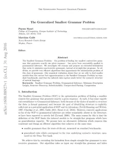 The Generalized Smallest Grammar Problem