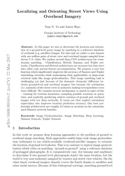 Localizing and Orienting Street Views Using Overhead Imagery