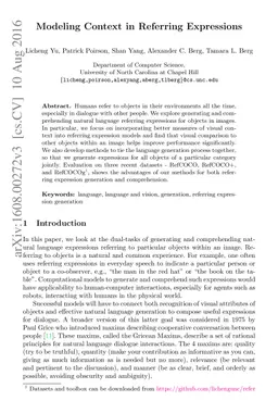 Modeling Context in Referring Expressions