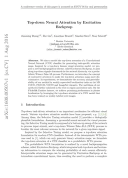 Top-down Neural Attention by Excitation Backprop