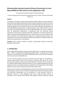 Dimensionality reduction based on Distance Preservation to Local Mean
  (DPLM) for SPD matrices and its application in BCI
