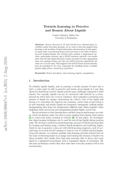 Towards Learning to Perceive and Reason About Liquids