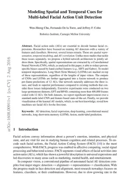 Modeling Spatial and Temporal Cues for Multi-label Facial Action Unit
  Detection