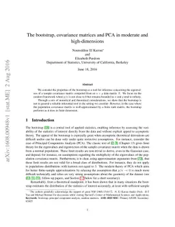 The bootstrap, covariance matrices and PCA in moderate and
  high-dimensions