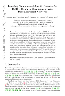 Learning Common and Specific Features for RGB-D Semantic Segmentation
  with Deconvolutional Networks