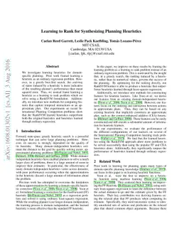 Learning to Rank for Synthesizing Planning Heuristics