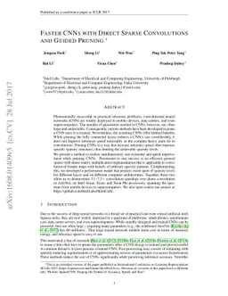 Faster CNNs with Direct Sparse Convolutions and Guided Pruning