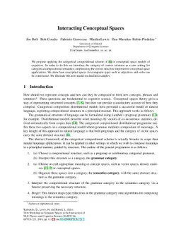 Interacting Conceptual Spaces