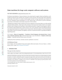 State machines for large scale computer software and systems