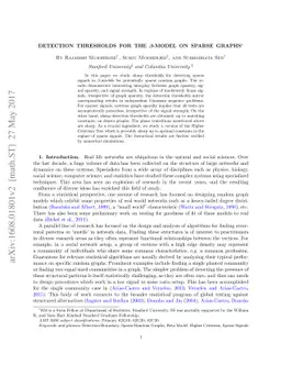 Detection Thresholds for the $β$-Model on Sparse Graphs