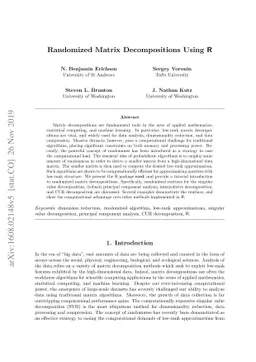 Randomized Matrix Decompositions using R