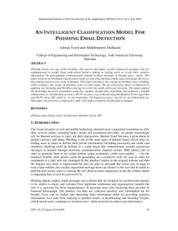 An intelligent classification model for phishing email detection