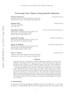 Uncovering Voice Misuse Using Symbolic Mismatch