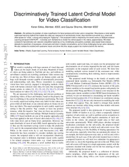Discriminatively Trained Latent Ordinal Model for Video Classification