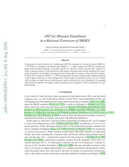 ASP for Minimal Entailment in a Rational Extension of SROEL