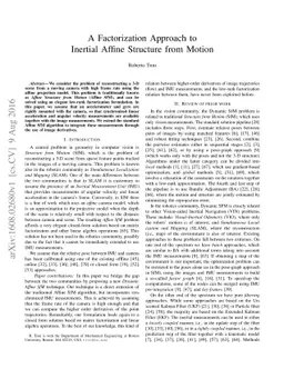 A Factorization Approach to Inertial Affine Structure from Motion