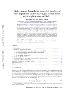 Finite sample bounds for expected number of false rejections under
  martingale dependence with applications to FDR