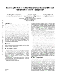 Enabling My Robot To Play Pictionary : Recurrent Neural Networks For
  Sketch Recognition