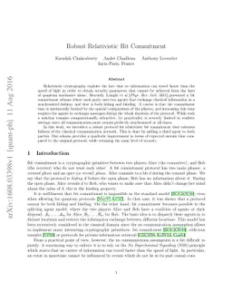 Robust Relativistic Bit Commitment