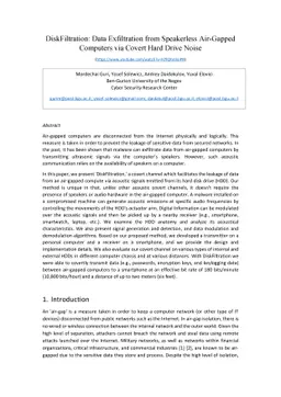 DiskFiltration: Data Exfiltration from Speakerless Air-Gapped Computers
  via Covert Hard Drive Noise