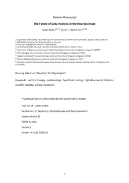 The Future of Data Analysis in the Neurosciences