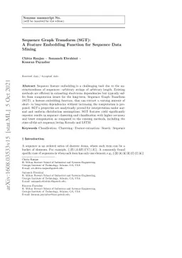 Sequence Graph Transform (SGT): A Feature Embedding Function for
  Sequence Data Mining