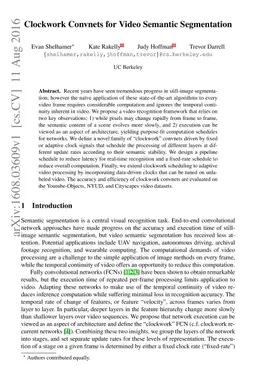 Clockwork Convnets for Video Semantic Segmentation