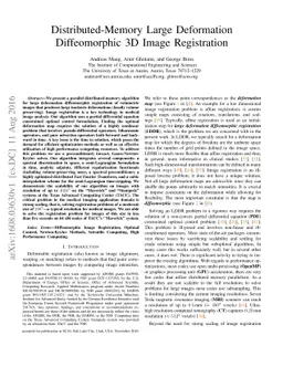 Distributed-memory large deformation diffeomorphic 3D image registration