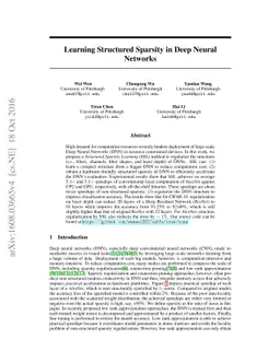 Learning Structured Sparsity in Deep Neural Networks