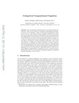 Compositional Distributional Cognition