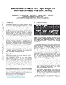 Human Pose Estimation from Depth Images via Inference Embedded
  Multi-task Learning